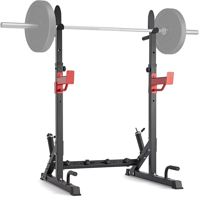 VEVOR Squat Stand - Multi-Functional Power Rack with Pull Up Bar, Hook, and Weight Plate Storage Attachment, Adjustable Power Rack Cage for Home Gym Equipment