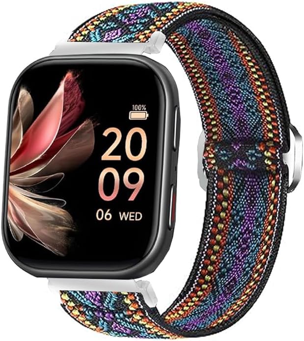 Compatible for FITVII Fitness Tracker Bands, 18mm, 20mm, 22mm Stretch Elastics Nylon Adjustable Replacement Strap Accessories