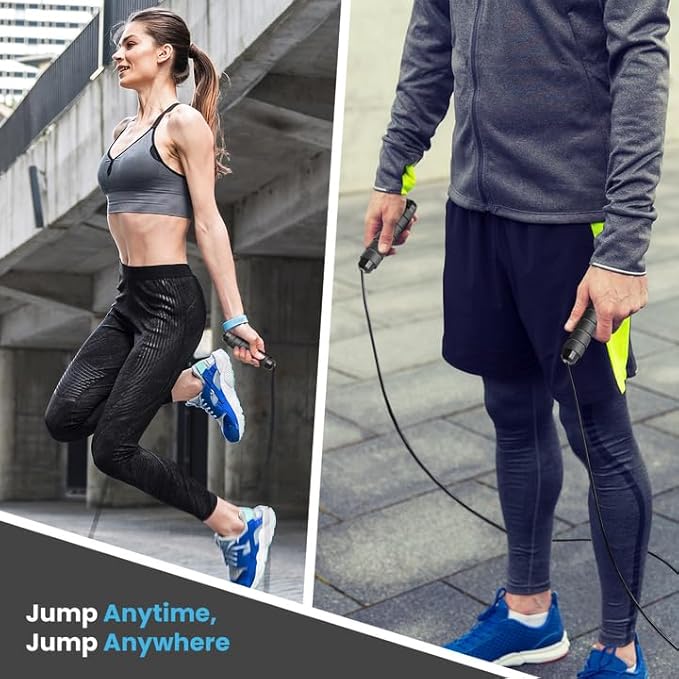 Adjustable Jump Rope for Workout - All-Purpose Exercise Jump Rope Kids & Adults Love with Tangle-Free, Comfortable Foam Handles - Best Slimming, Cardio & Endurance Training
