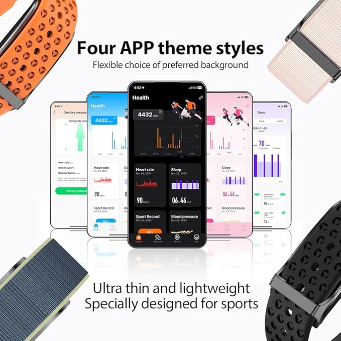 Smart Health Wristband for Men Women, Wearable Activity & Fitness Tracker with GPS, 100+ Sport Modes, Measuring Heart Rate, Health, Sleep, Stress, IP68 Waterproof Health Tracker with Free App