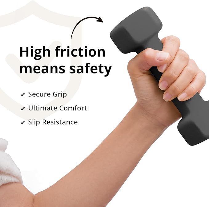 Portzon Weights Dumbbells 10 Colors Options Compatible with Set of 2 Neoprene Dumbbells Set,1-15 LB, Anti-Slip, Anti-roll, Hex Shape for Shoulder,Neck, and Hand Training for Seniors
