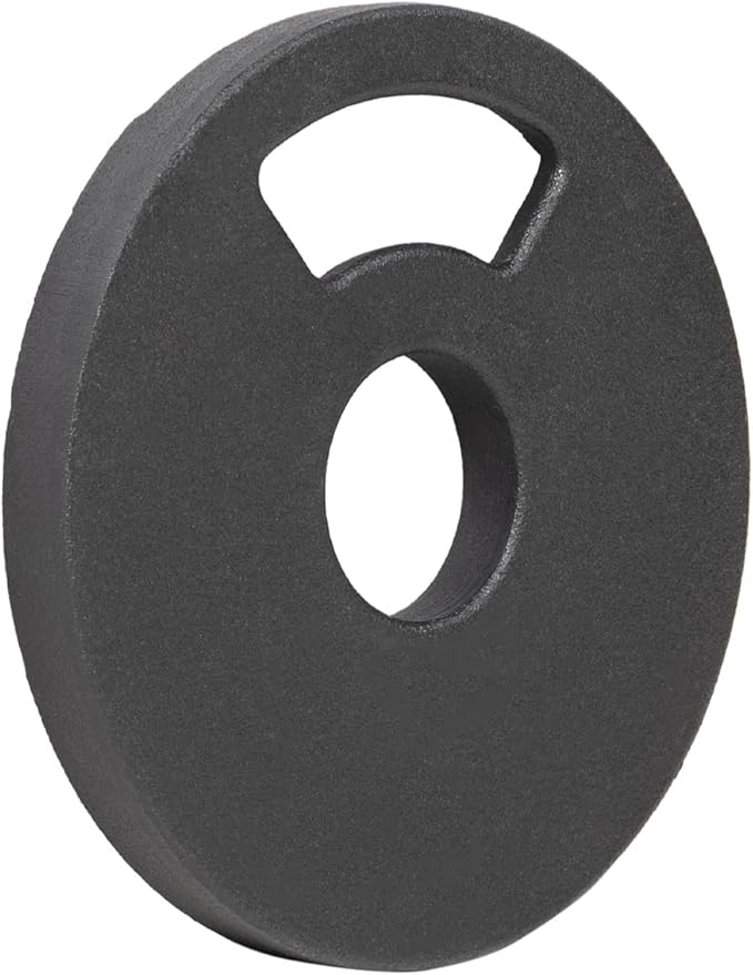 Signature Fitness Cast Iron Plate Weight Plate for Strength Training and Weightlifting, Olympic or Standard