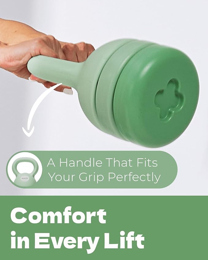 Adjustable Kettlebell | 5 lb - 12 lb | Kettlebell Weights Set for Home Gym | Full-Body Workouts, Strength Training, Weight Loss | Fabric Booty Band | Beginners & Women