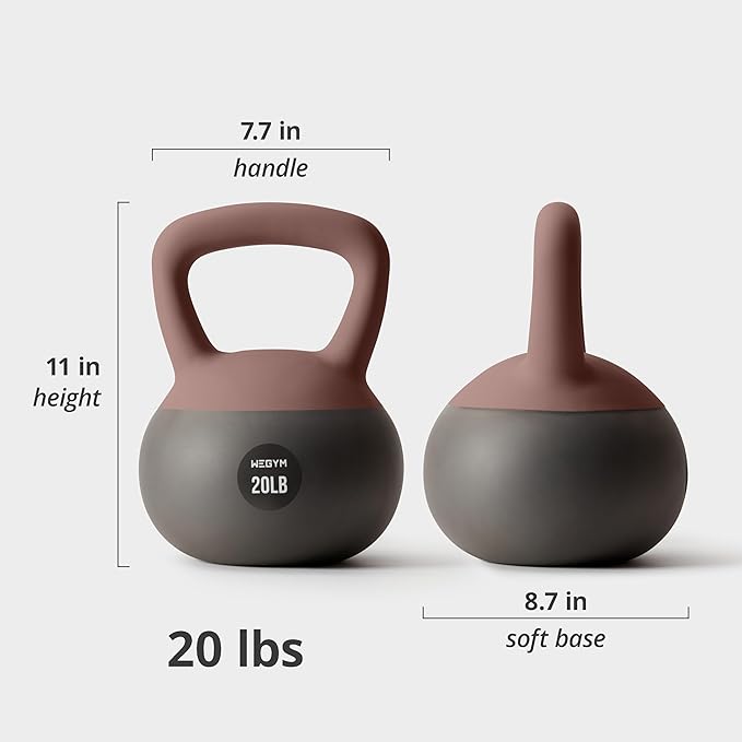 Soft Kettlebells with Cushioned Impact-Resistant Base and Anti-Slip