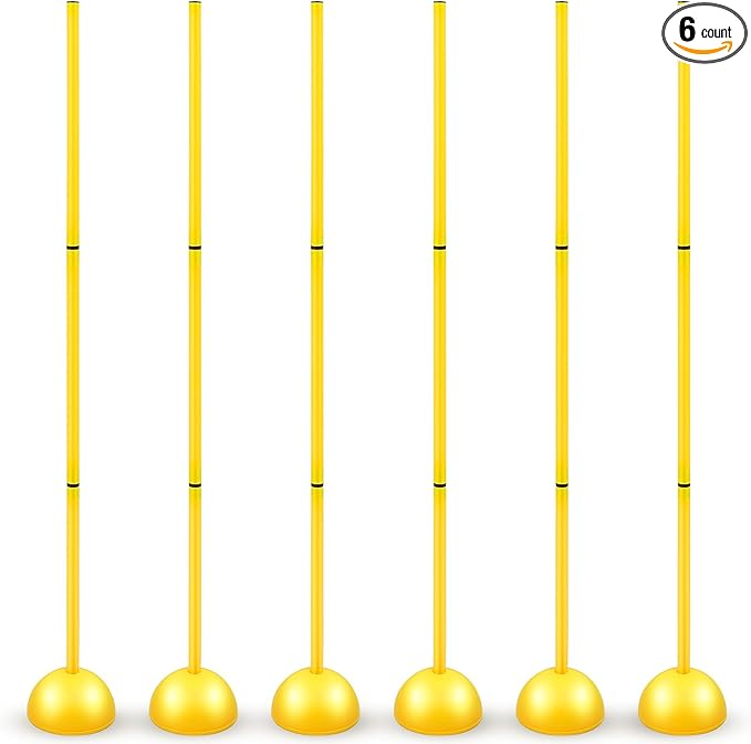 Jenaai 6 Sets Agility Poles with Base Coaching