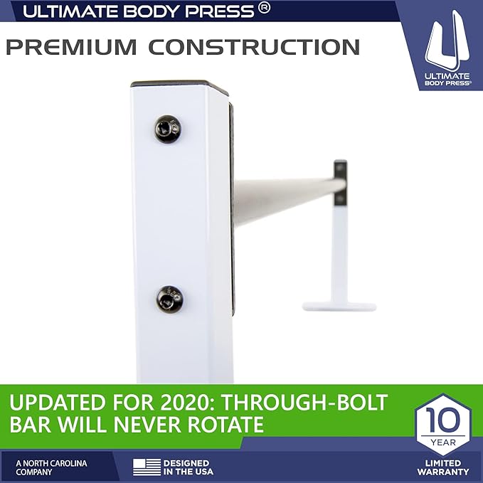 Ultimate Body Press Ceiling Mount Pull Up Bar 8 Foot 48” Straight 14” Risers, 16”and 24” 24” Joist 450lbs, USA