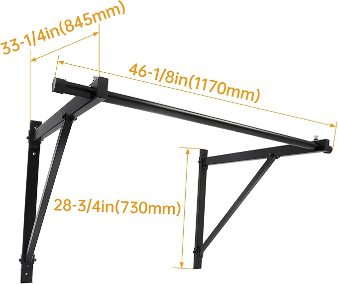 50'' Wall Mounted Chin Pull Up Bar Gym 500lbs