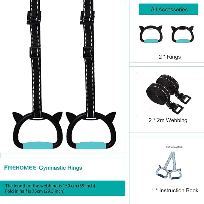 Professional Gymnastic Rings 440lbs/1600lbs,Home Fitness