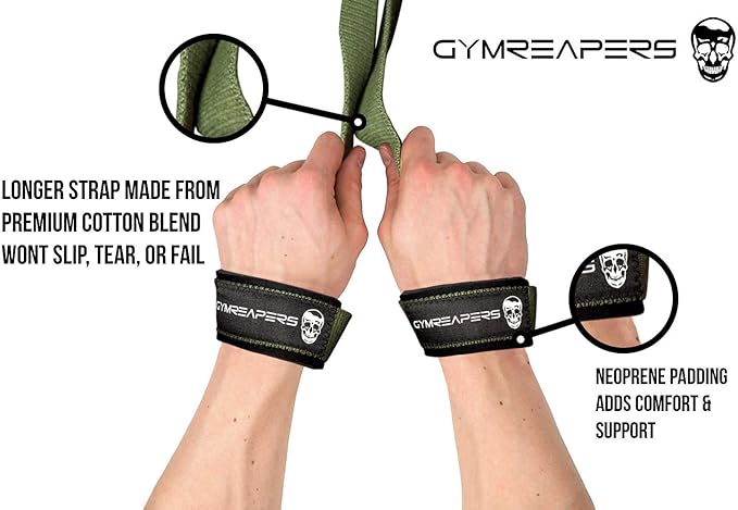 Gymreapers Lifting Wrist Straps for Weightlifting 18 inch