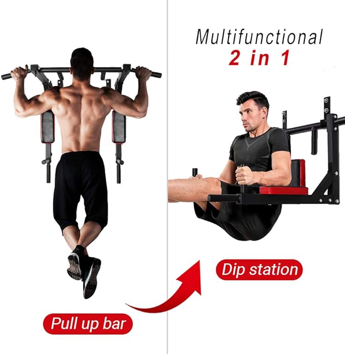 Luckyone Multifunctional Wall Mounted Pull Up Bar/Chin Up bar 440 Lbs