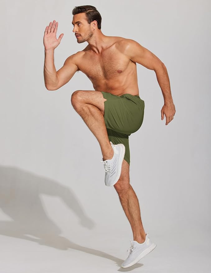 COOFANDY Mens Athletic Running Shorts 7'' Gym Workout Shorts Lightweight Drawstring Training Shorts with Zipper Pockets