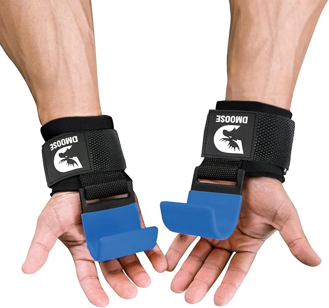 DMoose Fitness Weight Lifting Hooks for Men & 8 mm