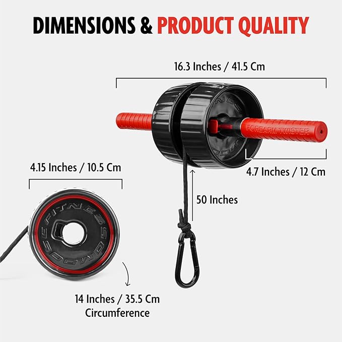 DMoose Fitness Forearm Strengthener & Wrist Roller - 2 in 1 Arm