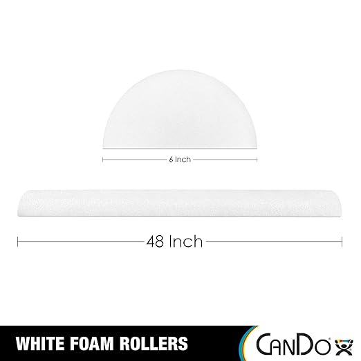CanDo White PE Foam Rollers for Exercise 6" x 48"