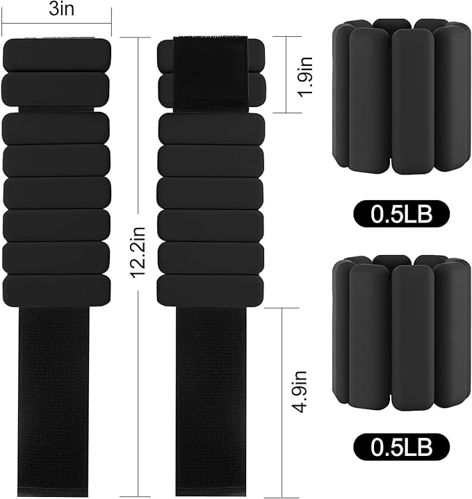 Wearable wrist weights and ankle weights ,1-2 lb.