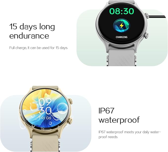 Smart Watch for Women Men Bluetooth Call (Make/Answer) Message Notification Sports Modes Heart Rate Blood Pressure Fitness Watch iOS Android Smartwatch Pedometer Step Counter Calorie Tracker