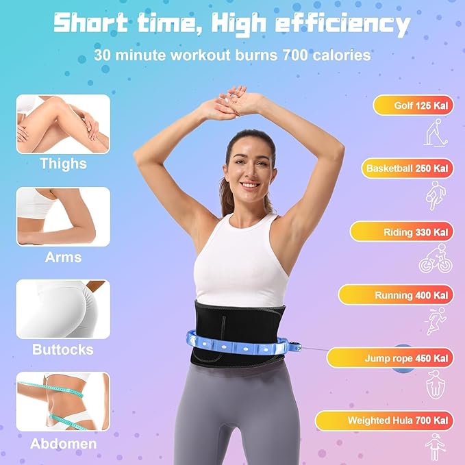 Cozylady Smart Weighted Workout Hoop for Adult Weight Loss 20 Adjustable