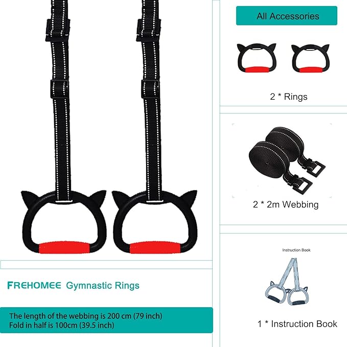 Professional Gymnastic Rings 440lbs/1600lbs,Home Fitness