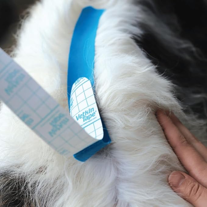 VETKIN VetkinTape Canine & Equine Kinesiology Tape | Veterinary Medical Tape | Vet Wrap for Joint Support & Pet Care | Self Adhesive Bandage Wrap | Blue | 2.4in | (Pack of 1)