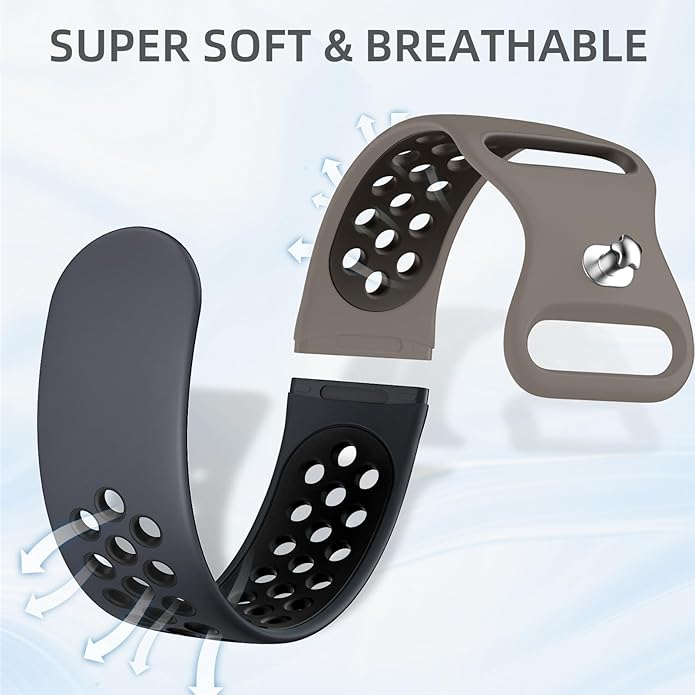 Maledan 4 Pack Sport Band Compatible With Fitbit Versa 3/4 and Sense/Sense 2 Smart Watch, Soft Wristband Replacement Accessories for Women and Men