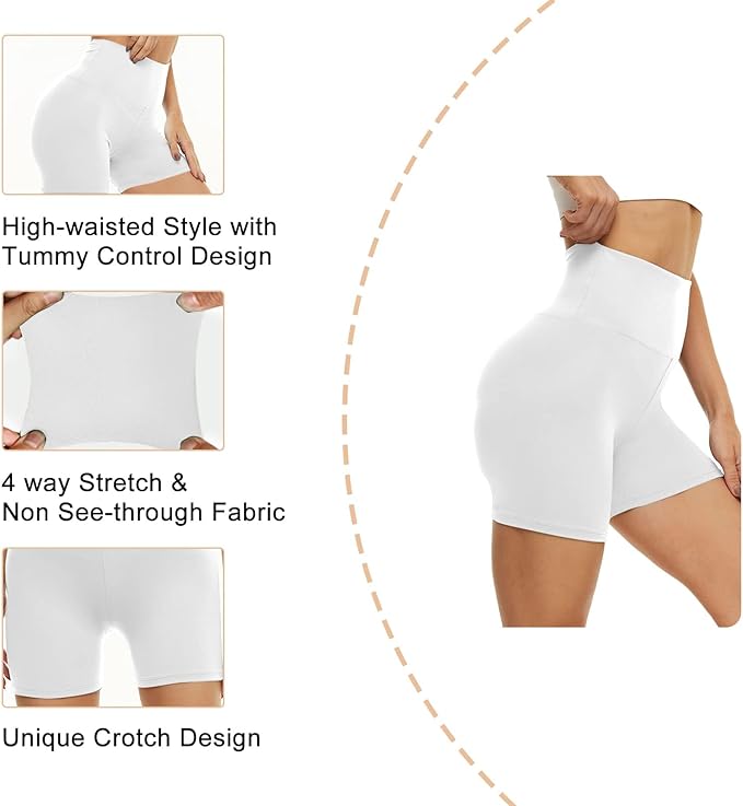 CAMPSNAIL Workout Biker Shorts Women - 3"/5"/8" High Waisted Tummy Control Spandex Booty Volleyball Shorts for Yoga Dance