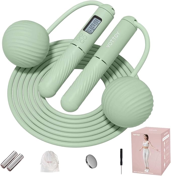 YOTTOY Cordless Jump Rope with Counter - Ropeless 2 In 1 with