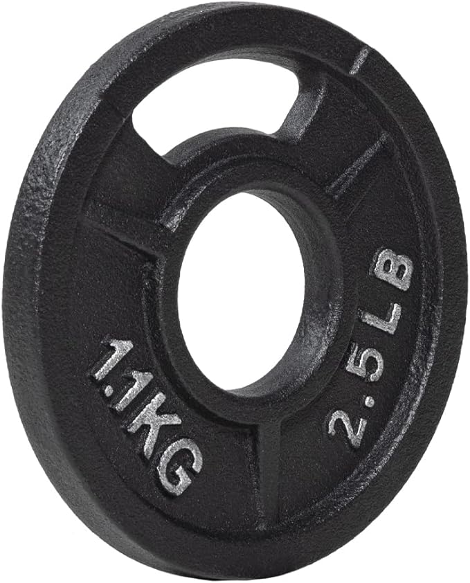 Signature Fitness Cast Iron Plate Weight Plate for Strength Training and Weightlifting, Olympic or Standard