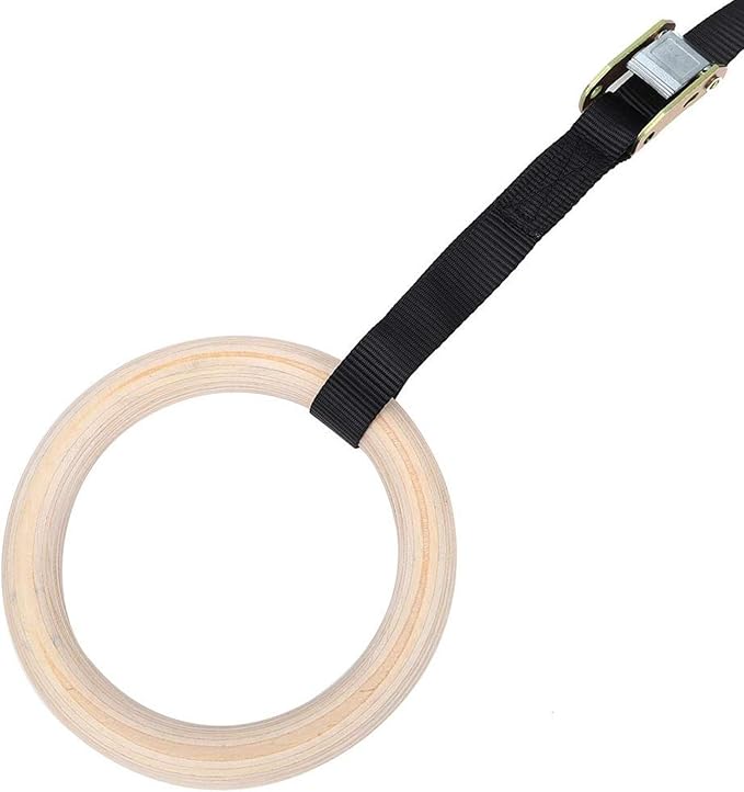 Keenso Wood Gymnastics Rings Sport Workout Equipment Wood 25mm with