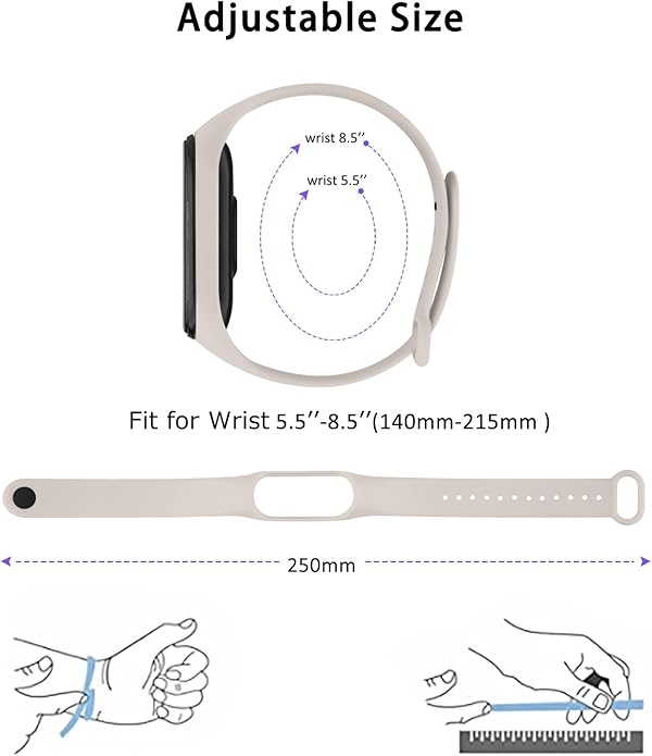 3 Pack Bands for Xiaomi Mi Band 4 & Mi Band 3 Strap, Soft Silicone Replacement Sport Bands Bracelet Strap for Xiaomi Mi Band 4 & 3 Fitness Tracker