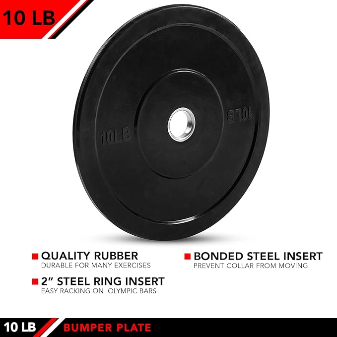 JFIT Olympic 2" Cast Iron Grip Plate OR 2" Rubber Bumper Plates for Barbell - Singles OR Pairs - 6 Weights Available (2.5lbs to 45lbs) Plates for Strength Training, Weightlifting, Bodybuilding
