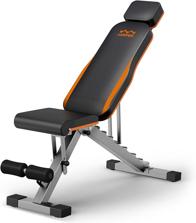 Lusper Adjustable Weight Bench Foldable - 660/800 Lb 3 Sec