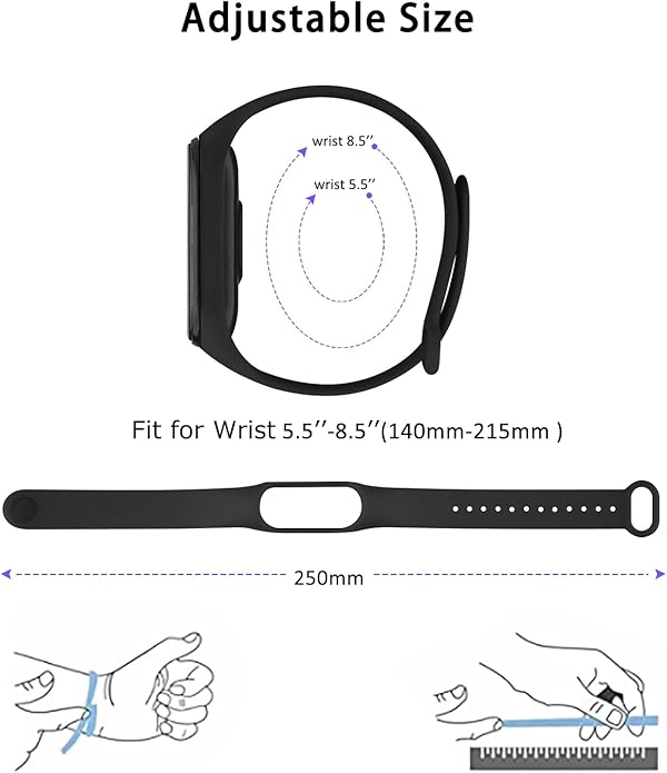 3 Pack Bands for Xiaomi Mi Band 4 & Mi Band 3 Strap, Soft Silicone Replacement Sport Bands Bracelet Strap for Xiaomi Mi Band 4 & 3 Fitness Tracker