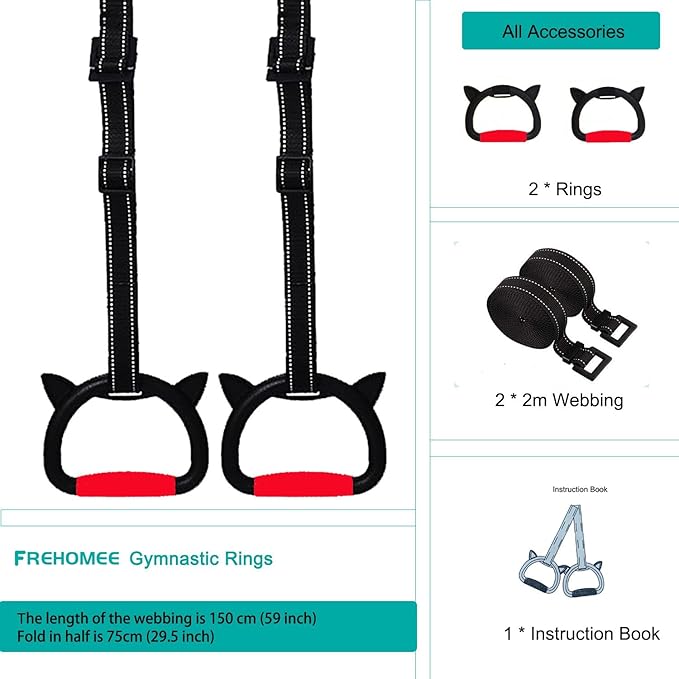 Professional Gymnastic Rings 440lbs/1600lbs,Home Fitness