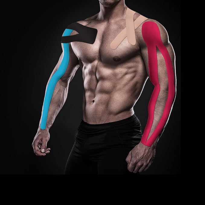 Kinesiology Tape Pro 2 Rolls, 2 Inch High Elasticity Sports Tape Therapeutic Pain Relief–Physio Tape for Muscle Recovery & Joint Support, Waterproof & Hypoallergenic & Breathable–Dark Blue