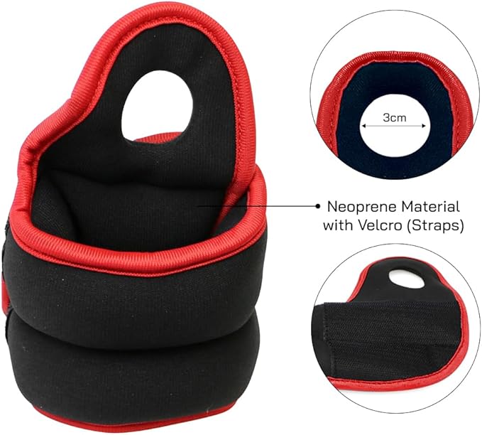 Pair of Wrist Weights With Hole for Thumb