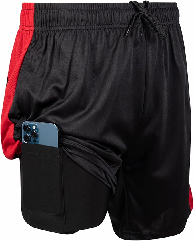 Ultra Performance 3 Pack Mens 2 in 1 Athletic Running Shorts 7 inch Inseam Workout Gym Compression Shorts for Men