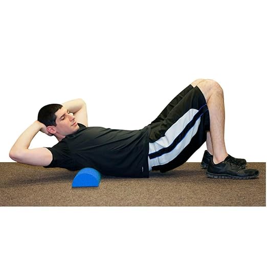 CanDo Slim White PE Foam Rollers for Exercise 3" x 12" Half-Round