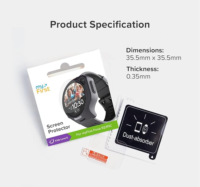 myFirst Kids Smart Watch R2 & Screen Protector Bundle Set - Nougat White