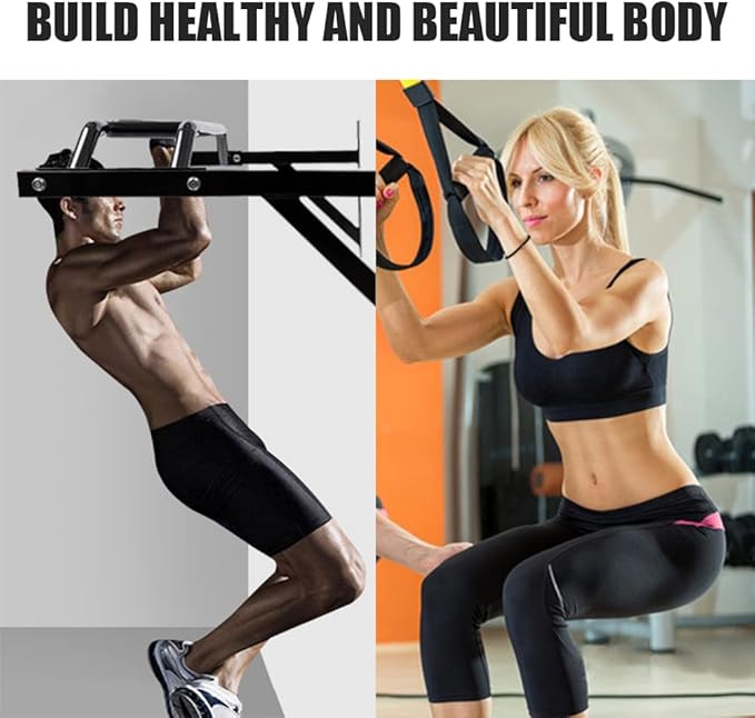 ptlsy Wall Mounted Pull Up Bar Multifunctional 440 Lbs