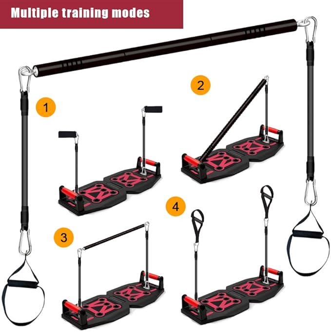 Home Gym Exercise Equipment - Portable Workout System 17 Fitness 9 in1 in1 Push