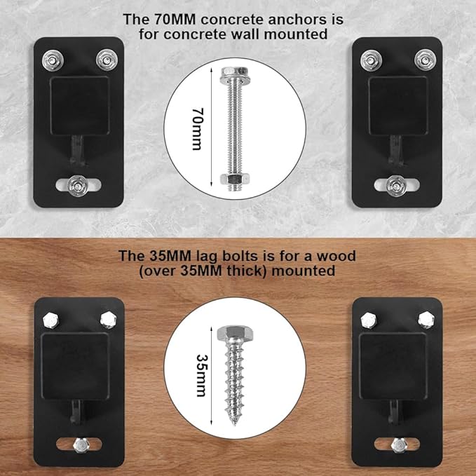 Doorway Pull up Bar Heavy Duty Wall Mount Chin Up Bars, Joist/Beam Pull Up Bar With Wood Mount and Wall Mount Screws