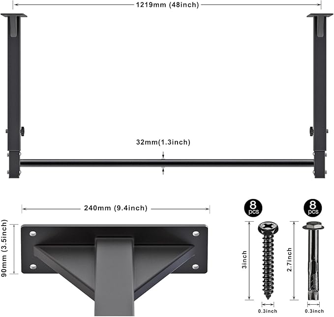Kipika 48" Ceiling Mounted Pull Up Bar