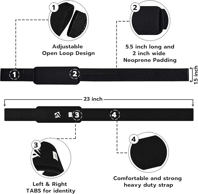 Lifting Wrist Straps for Weightlifting, Powerlifting & Deadlifts – 23” Neoprene Padded Cotton Straps for Strength Training & Gym Workouts - Maximum Grip Support for Men & Women