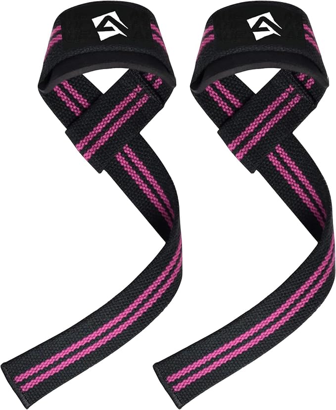 Lifting Wrist Straps for Weightlifting, Powerlifting & Deadlifts – 23” Neoprene Padded Cotton Straps for Strength Training & Gym Workouts - Maximum Grip Support for Men & Women