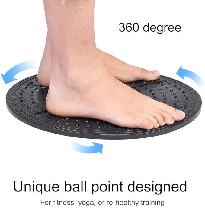 VGEBY Wobble Balance Board, Plastic Workout Stability Disc Yoga Training Fitness Exercise Stability Balancing Trainer(Orange) Yoga Supplies
