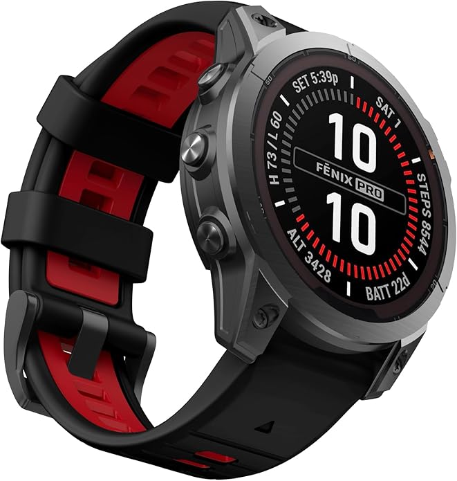 OVERSTEP Compatible with Fenix 7X Bands, 26mm Width Soft Silicone Replacement Strap for Fenix 7X Pro/Fenix 6X/ Fenix 5X/ Fenix 3 Smartwatch