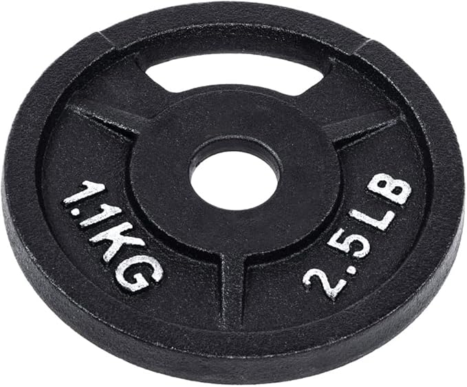 Signature Fitness Cast Iron Plate Weight Plate for Strength Training and Weightlifting, Olympic or Standard