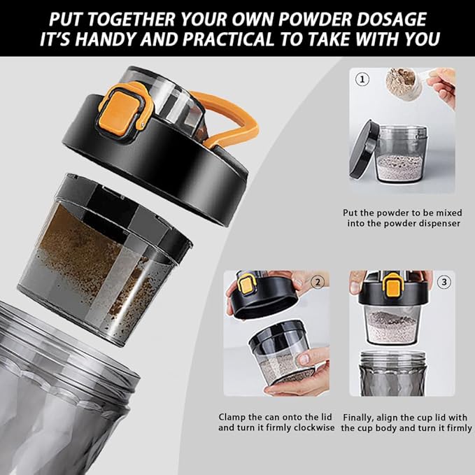 Electric Protein Shaker Bottle, USB Rechargeable Mixing Cup, Water Drink Mixer Portable Bottles for Gym Sport (Black)