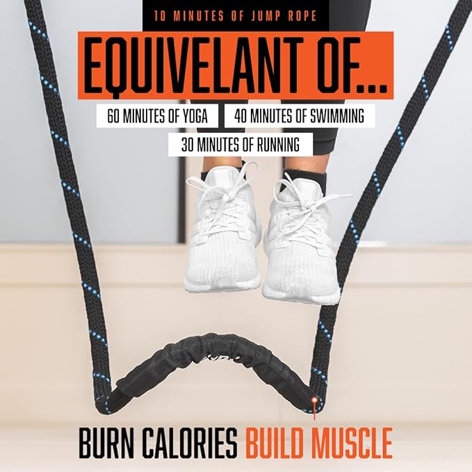 Weighted Jump Rope- Home Workout Rope- Skipping Rope 2.9lbs. - 9.9 Feet