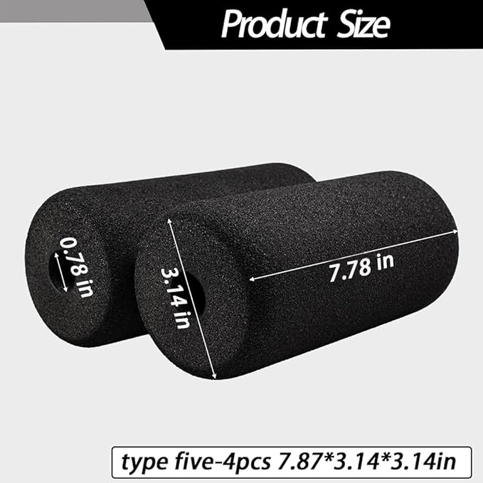 Foot Foam Pads Rollers(7.87in*3.14in*3.14in) for Exercise Machine, Inversion Table, Workout Bench, Sits Ups Replacement Parts, Marcy Home Gym Accesories